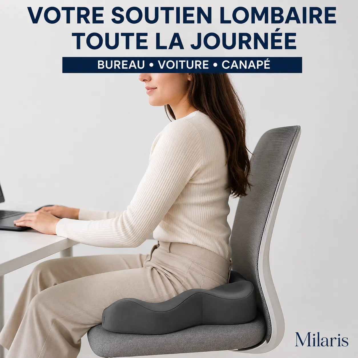 Milaris™ LomboFuse - Soutient votre dos toute la journée, au bureau comme en voiture