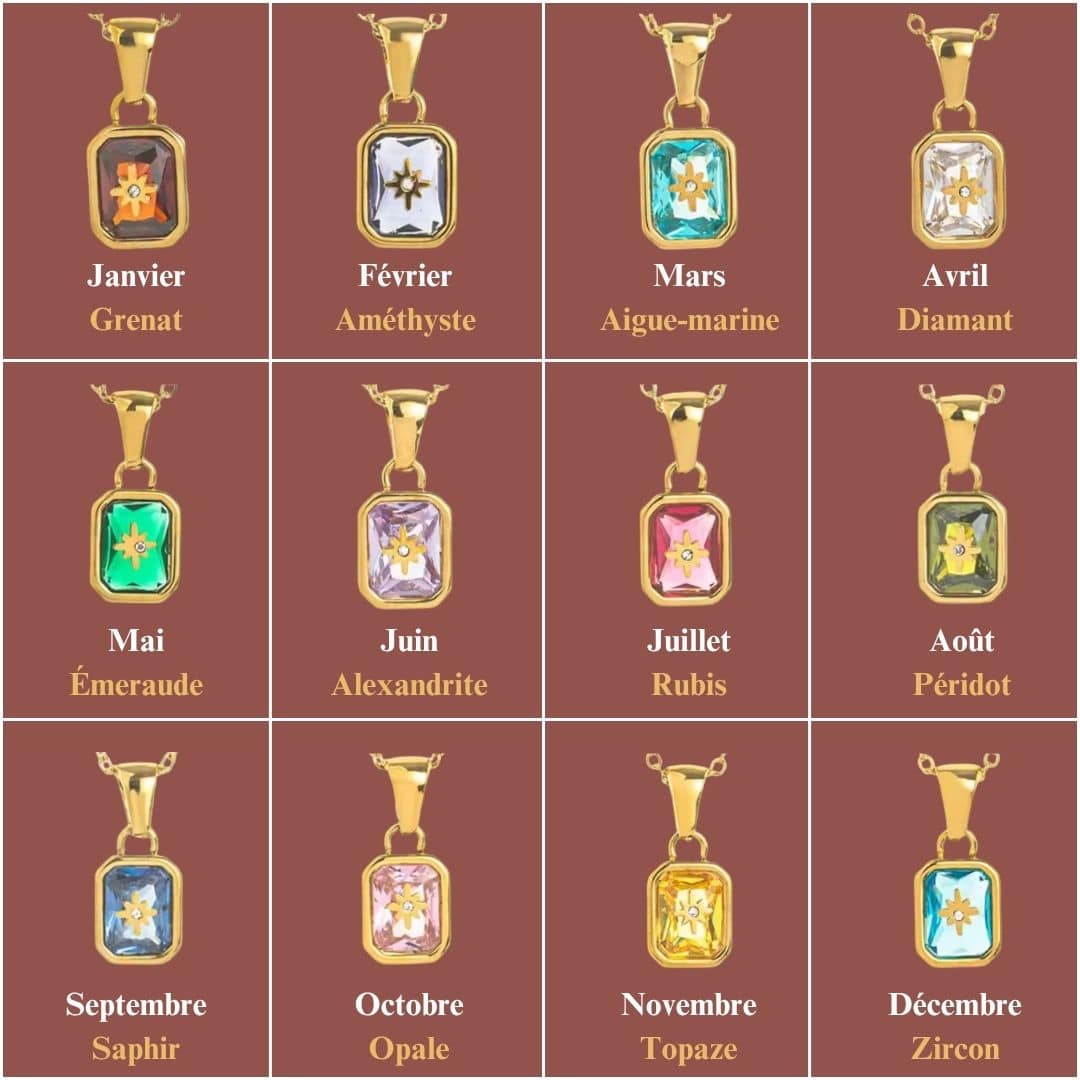 Éclat Natal™ - Collier pierre de naissance